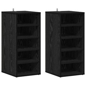 vidaXL Sko skab 2 stk. 32 x 35 x 70 cm Konstrueret tr&aelig; Sort eg