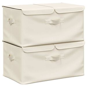 vidaXL opbevaringskasser 2 stk. 50x30x25 cm stof cremefarvet