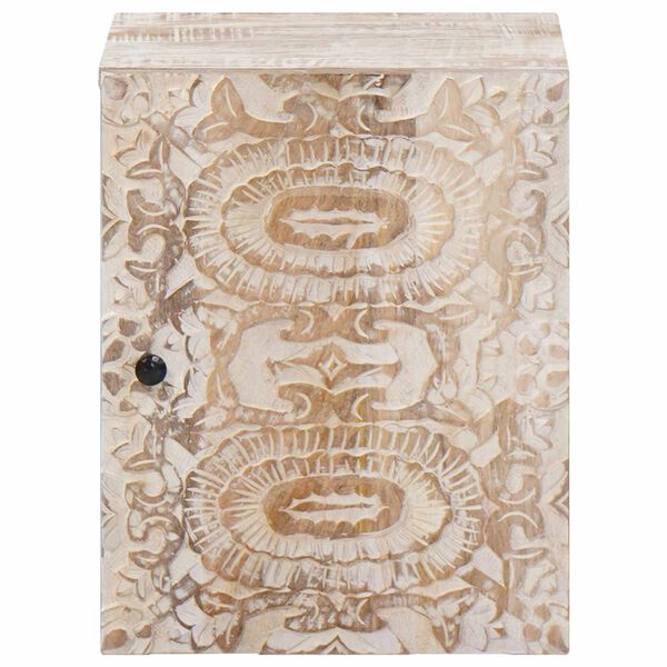 vidaXL Badev&aelig;relse H&aelig;nge Skab Hvid 38 x 33,5 x 48 cm Massivt mangotr&aelig;