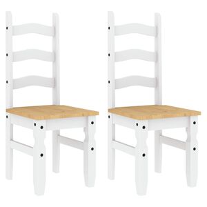 vidaXL spisebordsstole 2 stk. Corona 42x47x107 cm massivt fyr hvid