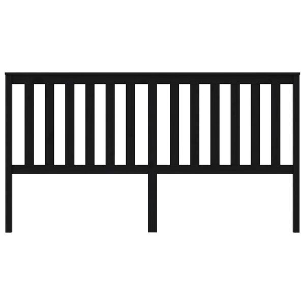 vidaXL sengegærde 186x6x101 cm massivt fyrretræ sort