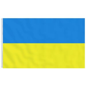vidaXL Ukraine flag med messing&oslash;jer 90x150 cm
