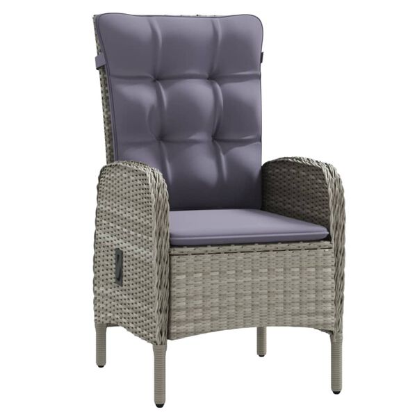 vidaXL udendørs spisebordssæt 5 dele med hynder grå og sort