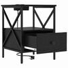 vidaXL Natskab med skuffe Sort eg 41,5 x 40,5 x 55 cm Konstrueret tr&aelig;