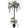 vidaXL Kunstigt B&oslash;nneblomstetr&aelig; Lilla 80 x 18 x 160 cm Stof og tr&aelig;