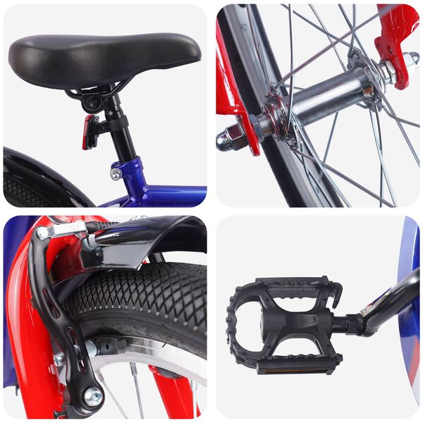 vidaXL B&oslash;rnecykel 18 tommer til 5-7 &aring;r gammel M&oslash;rk bl&aring;