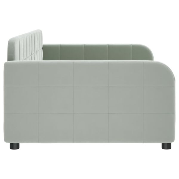 vidaXL daybed 100x200 cm velour lysegr&aring;