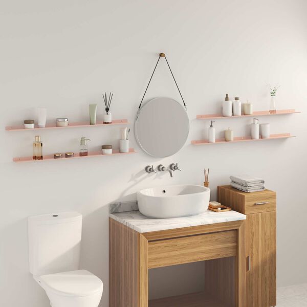 vidaXL Sv&aelig;vende hylde V&aelig;gmonteret 4 pcs Lyser&oslash;d 100 x 9 x 2,5 cm St&aring;l