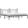vidaXL sengeramme med sengegavl 200x200 cm metal sort