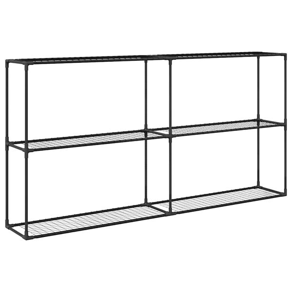 vidaXL 3-etagers planteholder Sort 200 x 32 x 104 cm St&aring;l