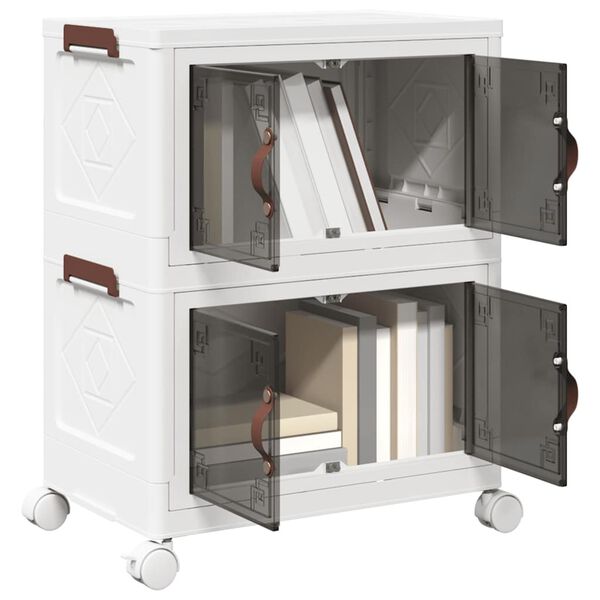 vidaXL Stabelbar opbevaringskasse med hjul 2-etagers 28 L