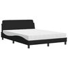 vidaXL seng med madras Dover 140x200 cm stof sort