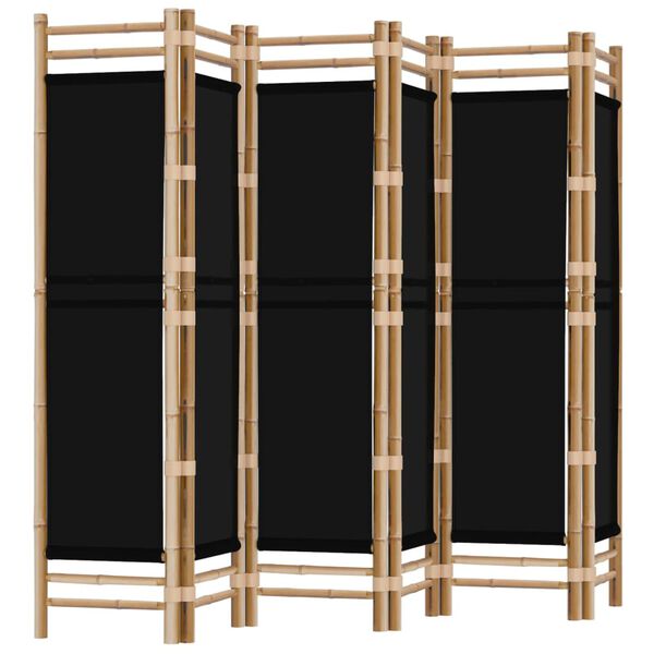 vidaXL 6-panels rumdeler 240 cm foldbar bambus og kanvas