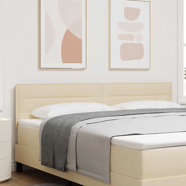 vidaXL Hovedg&aelig;rde med hovedg&aelig;rde Creme 180 cm Faux l&aelig;der