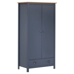 vidaXL kl&aelig;deskab med 2 l&aring;ger Hill 89x50x170 cm massivt fyrretr&aelig; gr&aring;