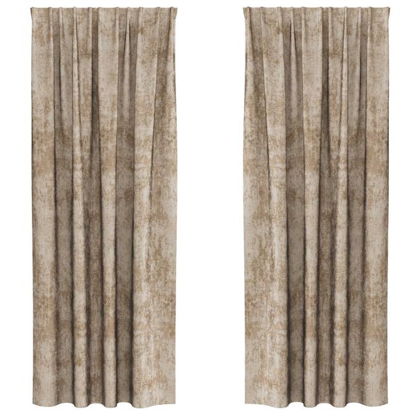 vidaXL Velour Gardiner 2 pcs champagnefarvet 245 x 140 cm Fl&oslash;jl