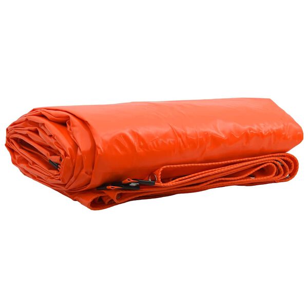 vidaXL Tarpaulin 650g / m&sup2; Orange 1,5 x 10 m L&aelig;rred med PVC-bel&aelig;gning