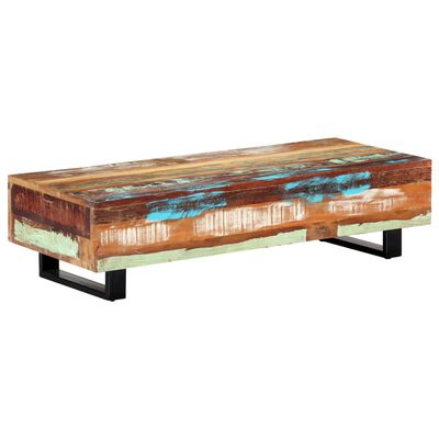 vidaXL sofabord 120x50x30 cm massivt genbrugstræ og stål