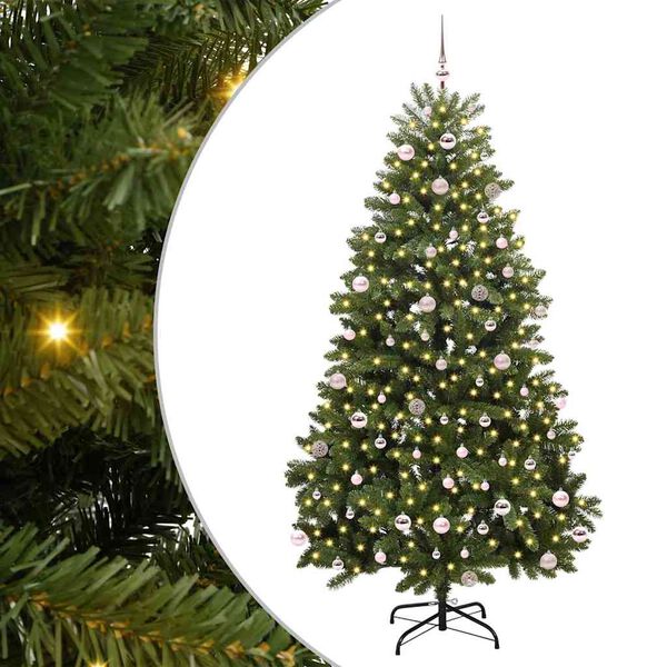 vidaXL Kunstigt juletr&aelig; med 300 LED'er Gr&oslash;n 240 cm PVC og metal