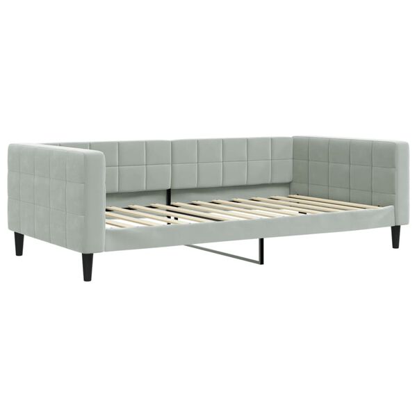 vidaXL daybed 100x200 cm velour lysegr&aring;