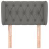 vidaXL sengegavl med kanter 83x23x78/88 cm stof mørkegrå