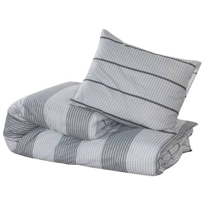 vidaXL sengetøj 225x200 cm bomuld grå