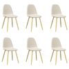 vidaXL spisebordsstole 6 stk. velour cremehvid