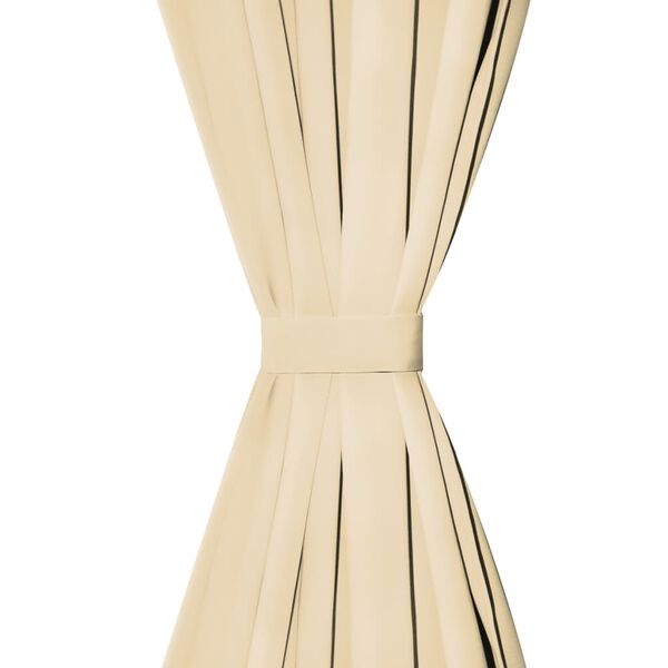 vidaXL gardiner i mikro-satin 2 stk. med l&oslash;kker 140 x 245 cm beige