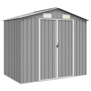 vidaXL haveskur 205x129x183 cm galvaniseret st&aring;l gr&aring;