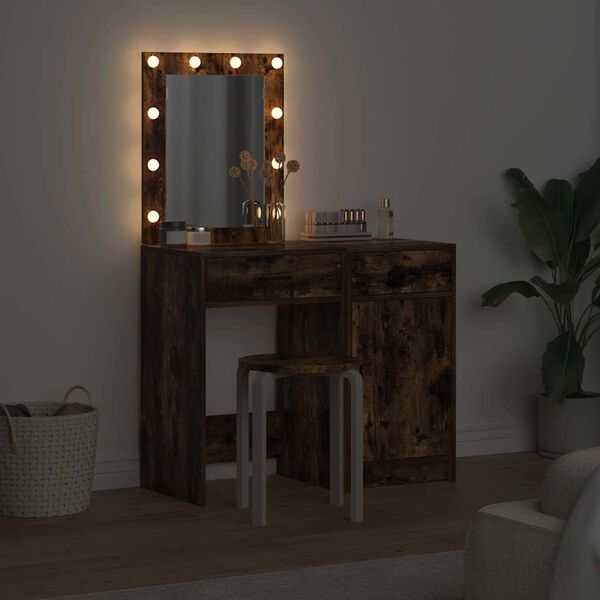 vidaXL Kl&aelig;deskab med d&oslash;r 2 pcs Brun 50 x 41 x 135 cm Konstrueret tr&aelig;