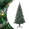 vidaXL Kunstig Forbelyst Juletr&aelig; med stativ Gr&oslash;n 210 cm PVC og metal