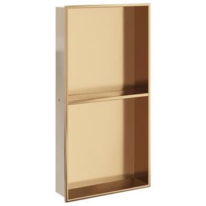 vidaXL brusehylde 32x62x9 cm rustfrit stil b&oslash;rstet guldfarve