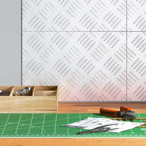 vidaXL Trappe Tread Rektangul&aelig;r 4 pcs S&oslash;lv 30 x 20 cm Aluminium