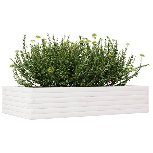 vidaXL plantekasse 110x60x23 cm massivt fyrretr&aelig; hvid