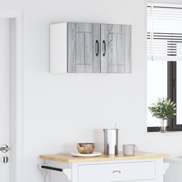 vidaXL K&oslash;kkenskab 2 pcs Gr&aring; Sonoma 30 x 31 x 40 cm Konstrueret tr&aelig;