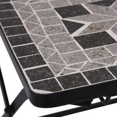 vidaXL bistrosæt 3 dele mosaikdesign keramiske fliser grå