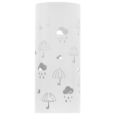vidaXL paraplystativ paraplyer stål hvid