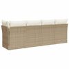 vidaXL 4-personers havesofa med hynder polyrattan beige