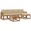 vidaXL Udend&oslash;rs sofagruppe med pude 6 pcs Naturlig og Beige Polyester
