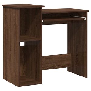 vidaXL skrivebord m. hylder 84x40x78 cm konstrueret tr&aelig; brun egetr&aelig;