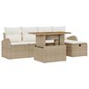 vidaXL Havesofa S&aelig;t 6 stk. Beige polyrattan