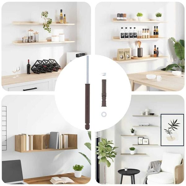 vidaXL Flydende hyldebeslag 12 pcs Beige &Oslash;12 x 190 mm St&aring;l