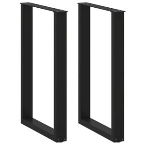 vidaXL barbordsben U-formet 2 stk. sort 60x(90-91) cm st&aring;l