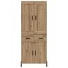 vidaXL Highboard med skuffe 2 pcs Artisan Egetr&aelig; Konstrueret tr&aelig;
