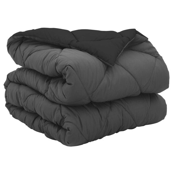 vidaXL Hel&aring;rs dyne Sort og Anthracit 200 x 140 cm Mikrofiber