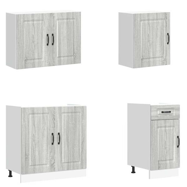 vidaXL 7 dele k&oslash;kkenskabss&aelig;t Kalmar gr&aring; sonoma-eg konstrueret tr&aelig;