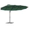 vidaXL Parasol Gr&oslash;n 372 x 198 x 243 cm Polyester og Aluminium
