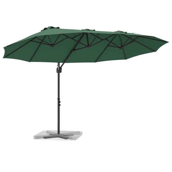 vidaXL Parasol Gr&oslash;n 372 x 198 x 243 cm Polyester og Aluminium