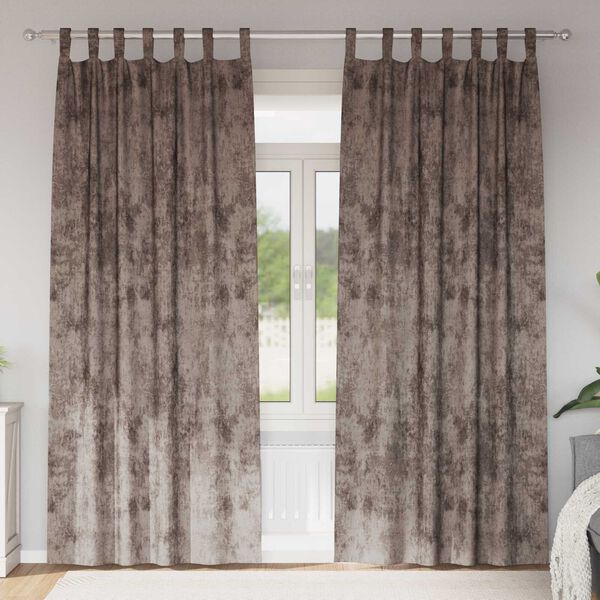 vidaXL Velour Gardiner 2 pcs Cappuccino 225 x 140 cm Fl&oslash;jl