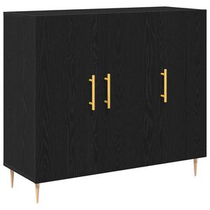 vidaXL Sideboard Sort eg 90 x 34 x 80 cm Konstrueret tr&aelig;